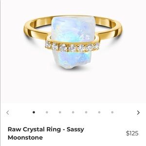 Moon magic raw crystal moonstone yellow gold ring size 9